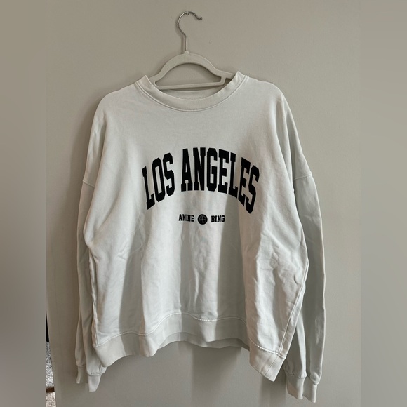 - Anine Bing White Crewneck Sweater with Los Angeles Print - Picture 3 of 10
